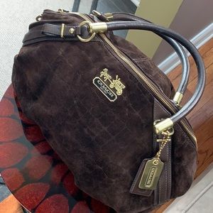 👜Brown suede coach bag 👜